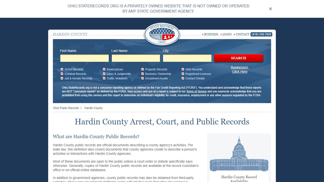 Hardin County Arrest, Court, and Public Records